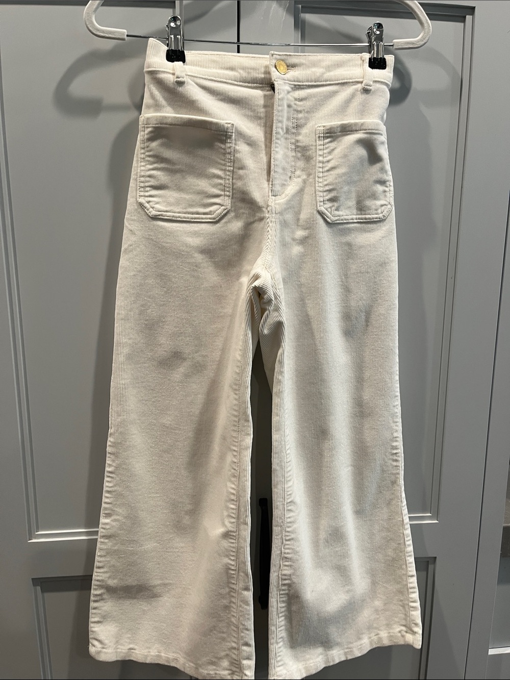 Ann Taylor Cream Wide-Leg Kids Jeans